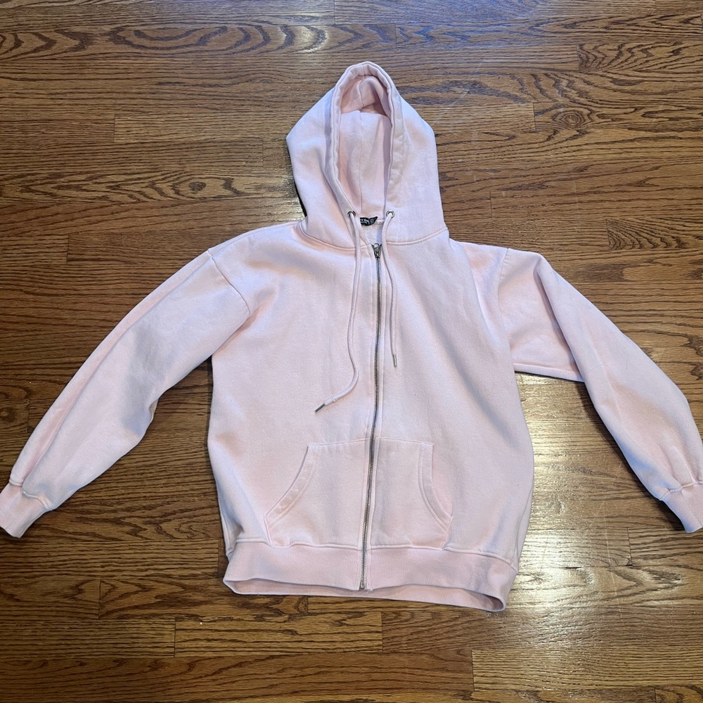 Pink Nasty Gal Zip Up Sweatshirt
